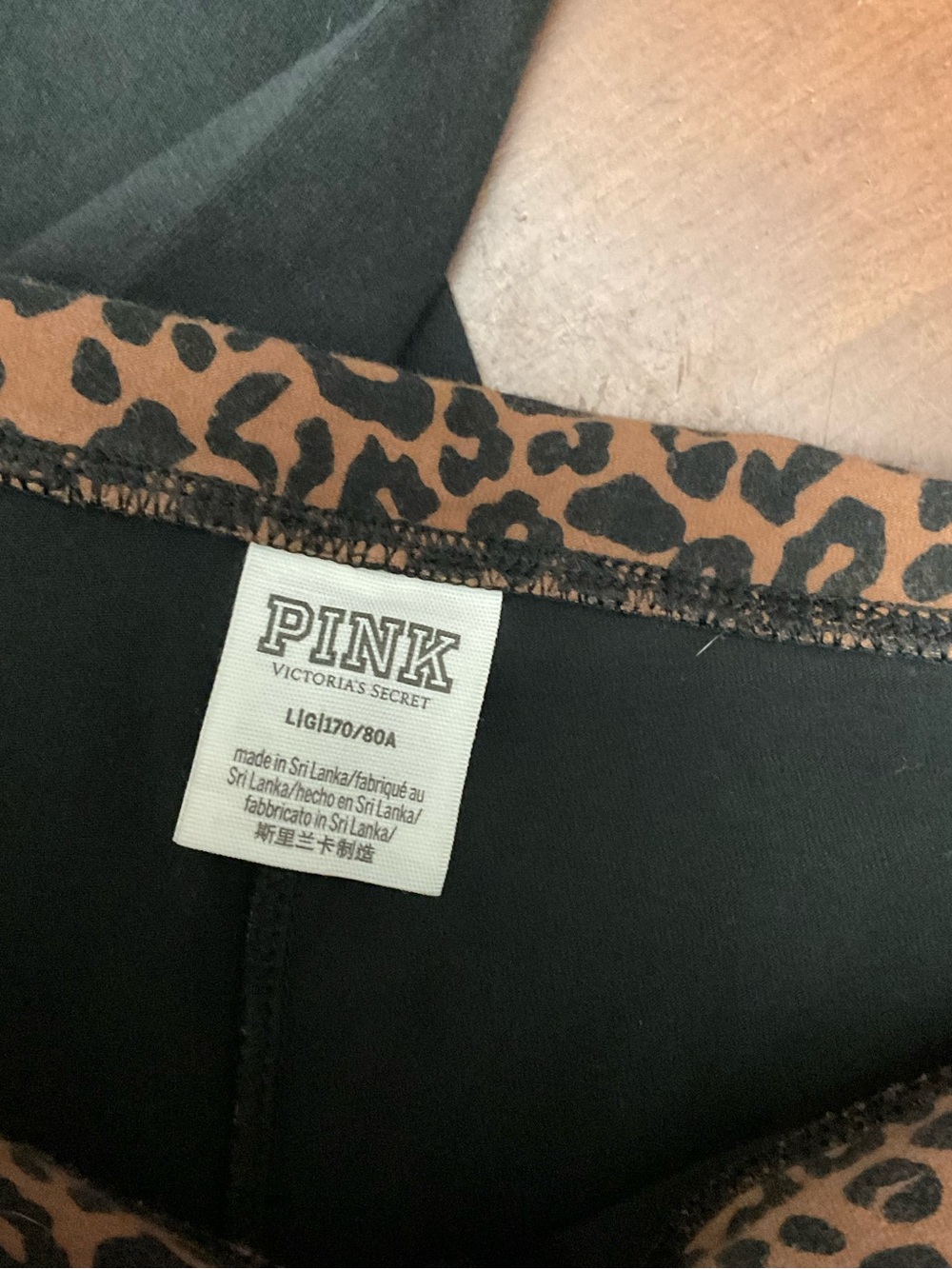 Victoria Secret Pink Leopard-Trim Foldover Leggings - Picture 5 of 5